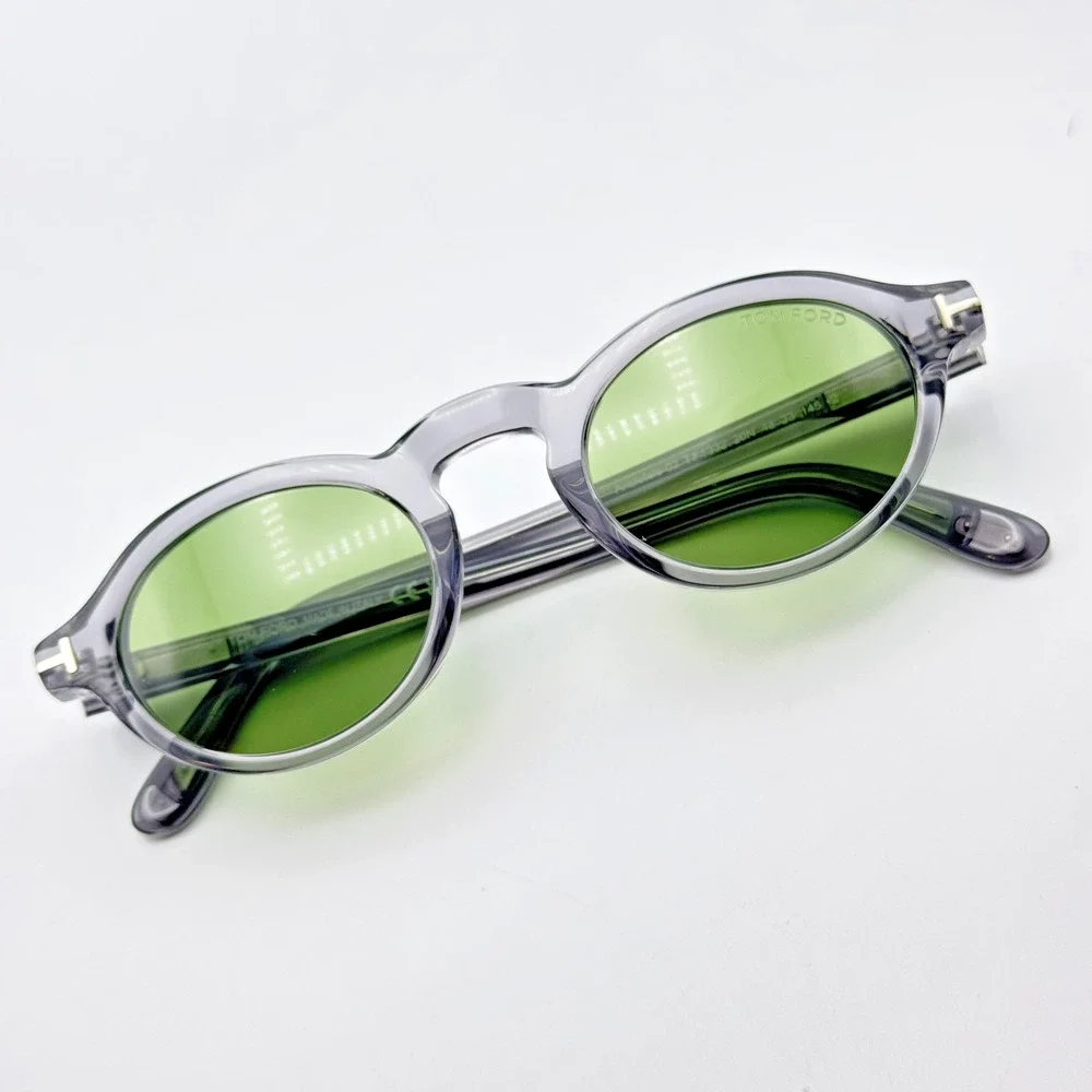Tom Ford Sunglasses Aristotele-02 TF1332 20N Transparent Gray Frame Green Lens